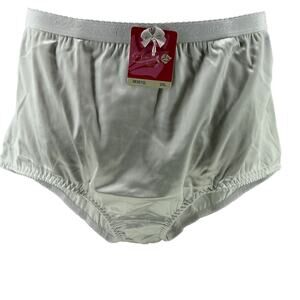 CocoCoco Secrets Silver White Satin Full Coverage Panties Underwear #38301 2XL